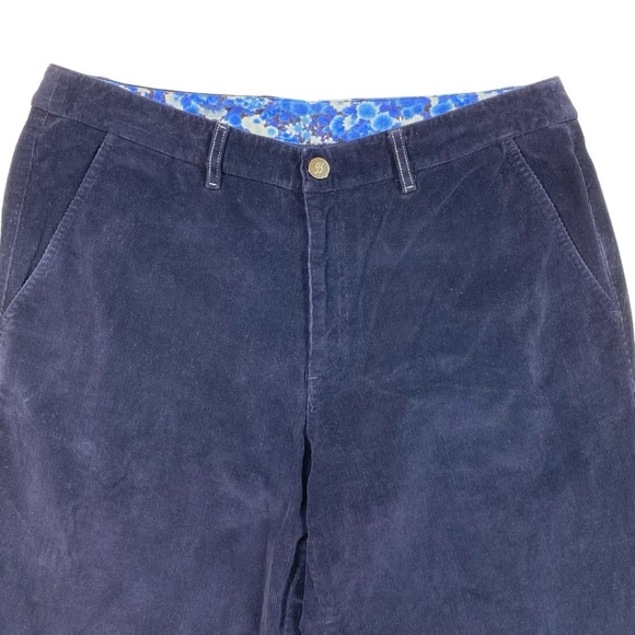 Bonobos Mens 34x31 Corduroy Pants Cuffed Navy Blue Cotton Lycra Thin Wale - Picture 2 of 13